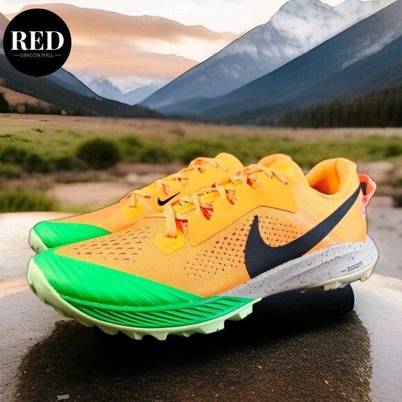 Nike Air Zoom Terra Kiger 6 Orange Black Green Trail Run CJ0219-800 - Men's 8.5 - Picture 2 of 14